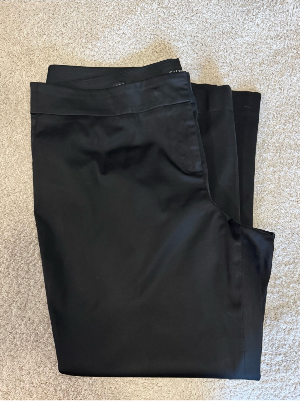 Talbots Signature Black Petite Flat Front Pants 16P quiet luxury career wear